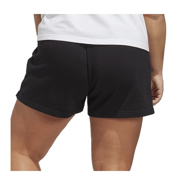 Adidas Black Athletic Shorts Elastic Waistband Mid-Thigh Length - Picture 2 of 3